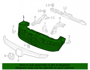 Решетка радиатора grill Honda Civic 12-12