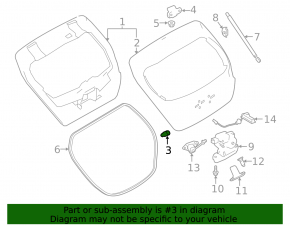 Отбойник двери багажника левый Nissan Leaf 18-24