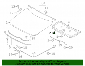 Отбойник капота левый Mazda 3 14-18 BM