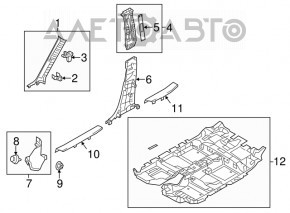 Ornamente prag ușă dreapta față Mazda CX-5 17-25 negru, uzate