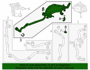 Furtunul 24-26 al sistemului de răcire al vehiculului Chevrolet Equinox EV către răcitor