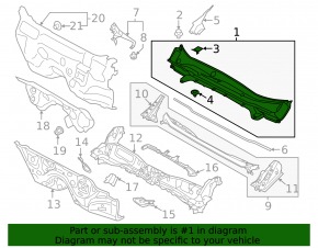 Grilă ștergătoare de parbriz din plastic pentru Subaru Forester 2025-2026