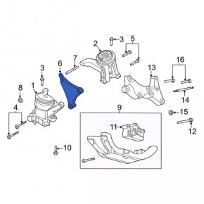 Кронштейн подушки двигателя правый Ford Explorer 20-25 2.3T RWD
