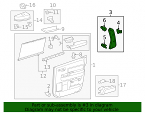 Накладка двери внутренняя задняя левая Toyota Sequoia 08-16