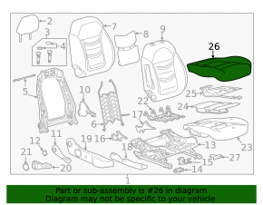 Пассажирское сидение Chevrolet Volt 16- без airbag, кожа черн