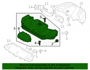 Корпус воздушного фильтра BMW X5 F15 14-18 4.4T