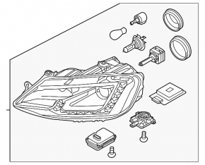 Фара передняя левая VW Jetta 15-16 в сборе USA Xenon Led
