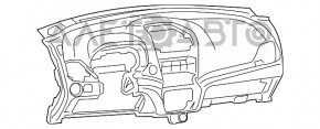 Торпедо передняя панель без AIRBAG Dodge Journey 11-20 черная
