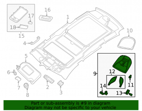Плафон освещения передний Infiniti JX35 QX60 13-16 серый под люк
