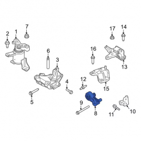 Подушка двигателя опорная нижняя Ford Fiesta 11-19 1.6 АКПП