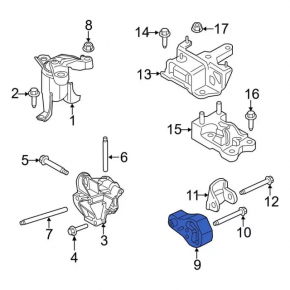 Подушка двигателя опорная нижняя Ford Fiesta 11-19 1.6 АКПП