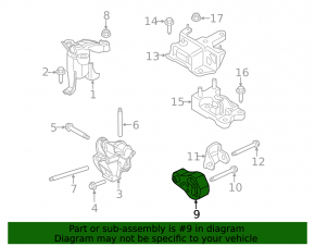 Подушка двигателя опорная нижняя Ford Fiesta 11-19 1.6 АКПП