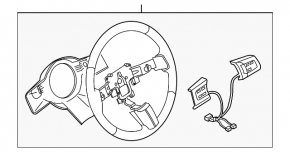 Руль голый Mazda CX-7 06-08 кожа черный