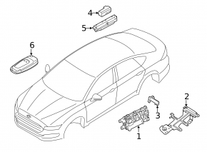 Ключ Ford Edge 19-21 smart, 5 кнопок