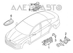 Ключ Ford Edge 19-21 smart, 5 кнопок, тычки