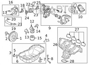 Масляный насос ДВС Mazda CX-9 16-22 2.5T