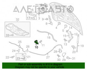 Крюк капота Audi A6 C7 12-18 на телевизоре
