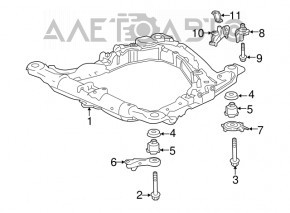 Подрамник передний Honda Accord 13-17 ржавый