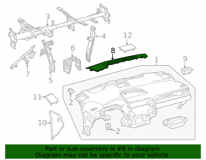 Накладка передней панели верхняя Lexus RX350 RX450h 16-22 черная