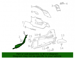 Prag interior spate stânga negru pentru Mercedes X247 GLB 20-26