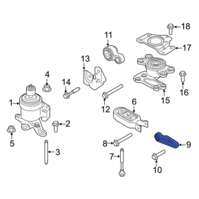 Кронштейн акпп нижний Ford Edge 15-18 3.5
