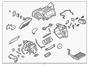 Печка в сборе Nissan Leaf 13-16 с теном