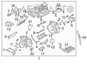 Печка в сборе Nissan Leaf 13-16 с теном