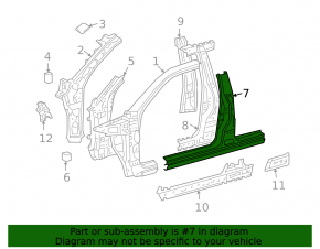 Стойка кузова центральная левая Lexus GX470 03-09