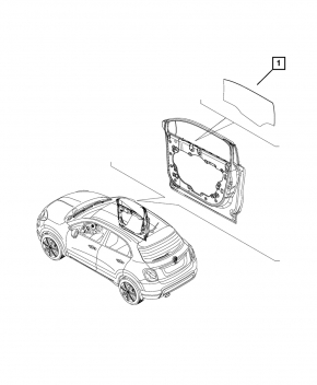 Стекло двери передней левой Fiat 500X 16-22
