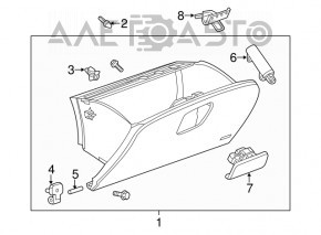 Перчаточный ящик, бардачок Buick Encore 13-16 серый без airbag
