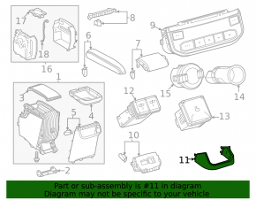 Ornamente consolă centrală spate Toyota Highlander 20-25 negru, parte inferioară