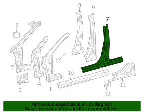 Стойка кузова центральная правая Toyota Camry v40, v45 07-11