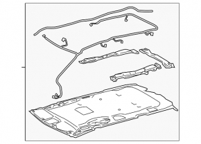 Обшивка потолка Toyota Sienna 18-19 серая без люка