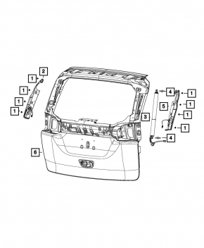 Датчик наклона двери багажника левый Chrysler Pacifica 19-26