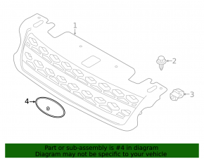 Эмблема решетки радиатора grill Land Rover Range Rover Velar 18-23