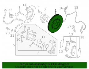 Диск тормозной передний левый Nissan Ariya 23-26 Standard range