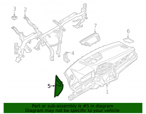 Накладка передней панели боковая правая BMW X1 F48 16-22 черная