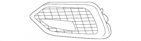 Grilă bara dreapta Honda Civic X FK 17-19 5D fără proiectoare de ceață, pentru radar