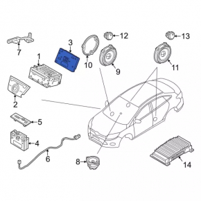 Radio Screen Navigation Sync 2 Module Ford Fusion mk5 13-20