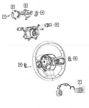 Кнопки управления на руле Fiat 500L 14-17
