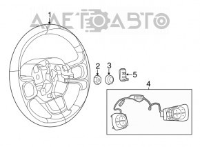 Кнопки управления на руле Fiat 500L 14-17