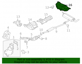 Тепловой экран глушителя задний Mitsubishi Outlander 22-26