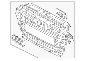Решетка переднего бампера правая Audi A3 8V 15-16 под ПТФ, S-line