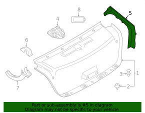 Ornament jgheab portbagaj dreapta pentru BMW 5 G30 17-20 pe caroserie