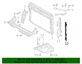 Уплотнитель дефлектора радиатора правый VW Jetta 19-26 2.0T