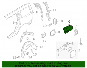 Корпус лючка бензобака Ford Flex 09-19