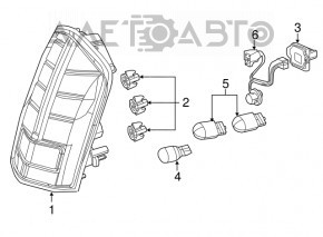 Фонарь правый Chrysler 300 12-14 с хром полоской