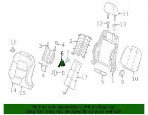 Накладка пассажирского сиденья боковая внутренняя правая Audi A3 8V 15-20 4d, 5d черная