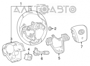 Руль голый Toyota Prius 50 16-22 кожа черная, с кнопками, под перешив