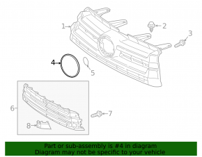 16-18 Toyota Rav4 Radar Grill Emblema